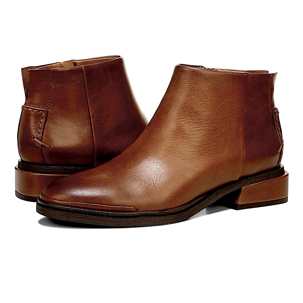 Genuine Leather Franco Sarto Ankle Bootie NEW On Trend. In Box Saddle Brown Sz11